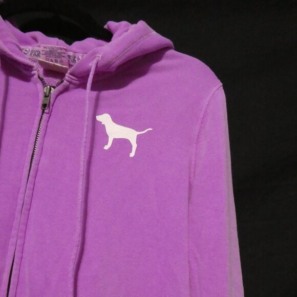 PINK - VICTORIA'S SECRET | small | Love Pink Zip-Up Hooded Sweatshirt / Hoodie - Picture 6 of 16